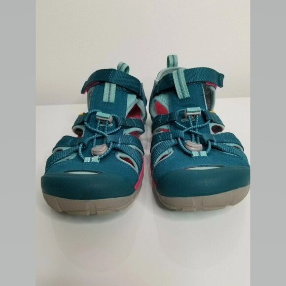 KEEN Hiking Trail Seacamp CNX Sandals Shoes Youth Girl 5 Washable Blue Teal - Picture 3 of 10